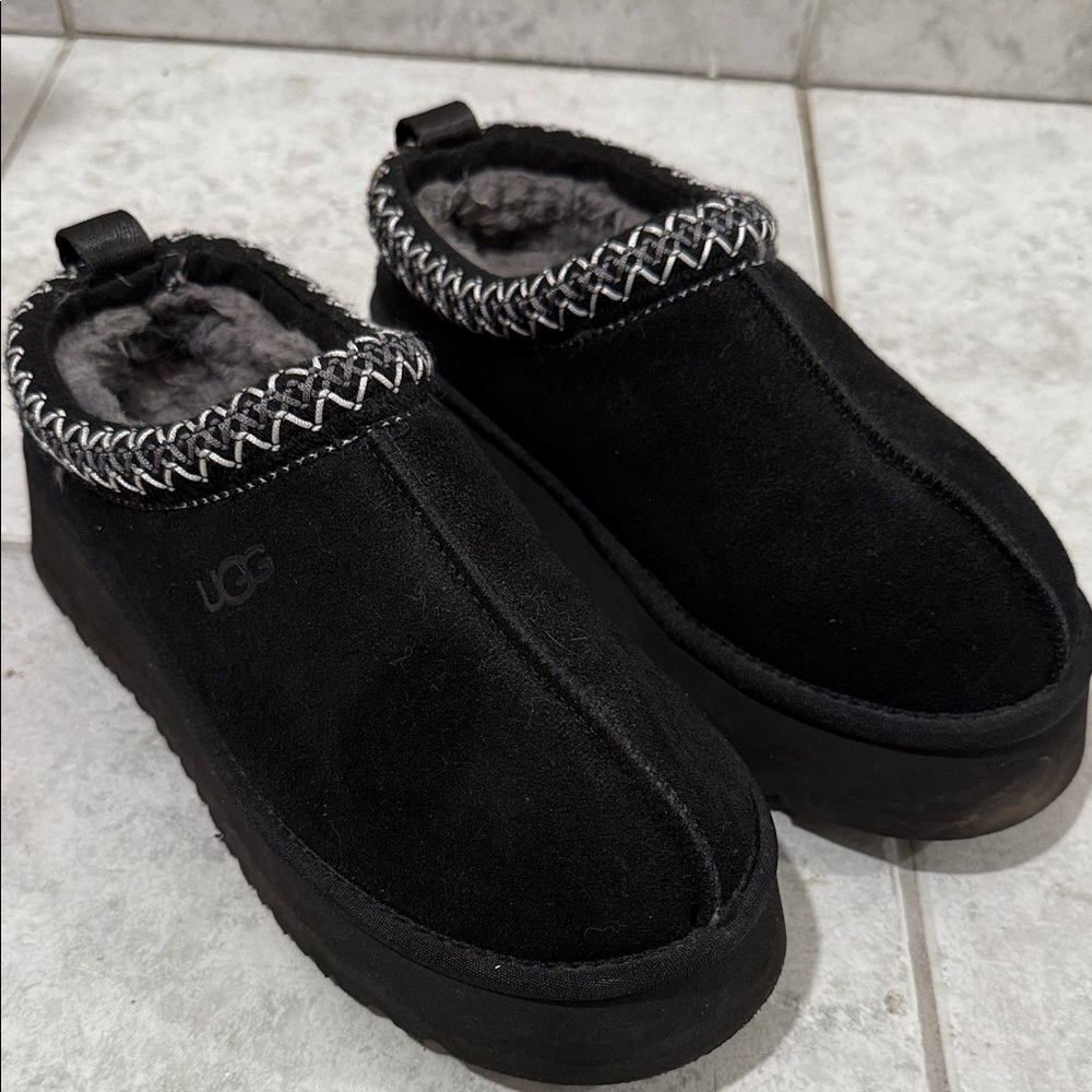 UGG Black Suede Slip-On Shoes